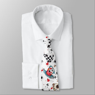 Mad Hatter Hat och Cards Neck Tie Slips
