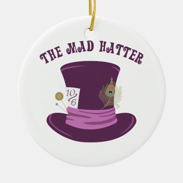 Mad Hatter Julgransprydnad Keramik (Framsidan)