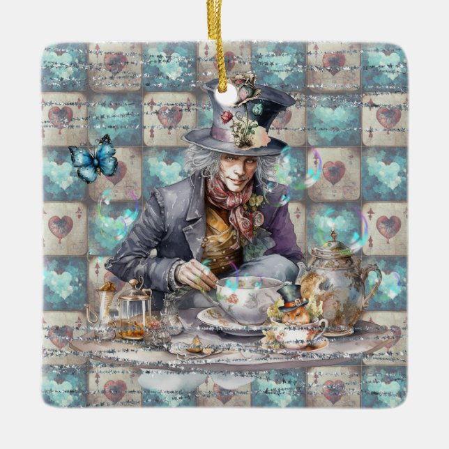 Mad Hatter Julgransprydnad Keramik (Framsida)
