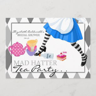 Mad Hatter Möhippa Tea Party-inbjudan Inbjudningar