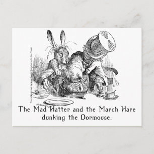 Mad Hatter och March Hare Dunking Dormus Vykort