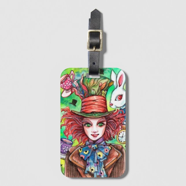 Mad Hatter och Rabbit Bagagebricka (Framsida vertikal)
