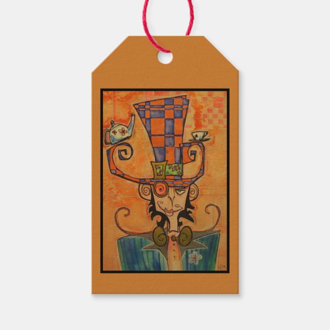 Mad Hatter Porträtt Presentetikett (Framsidan)