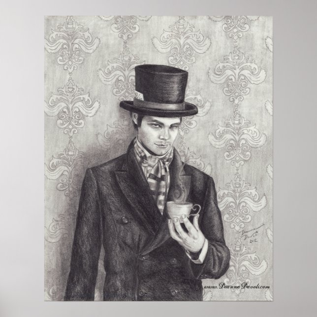 Mad Hatter Poster Mad Hatter Art Wonderland Art (Framsidan)