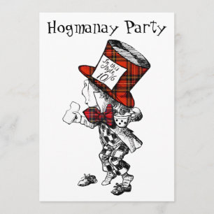 Mad Hatter Scottish Hogmanay Party Inbjudningskort