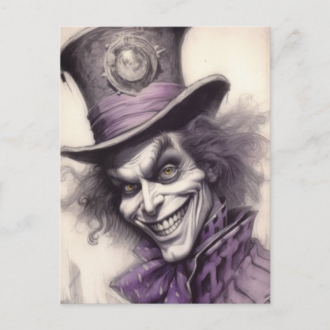 Mad Hatter, Sketch Art Vykort (Framsida)