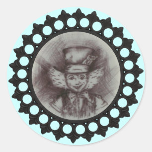 Mad Hatter Sketch Sticker Runt Klistermärke