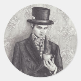 Mad Hatter Sticker Alice i Wonderland Sticker Runt Klistermärke