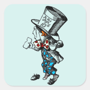 Mad Hatter Stickers Fyrkantigt Klistermärke