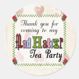 Mad Hatter Tack Sticker Runt Klistermärke