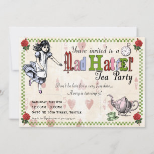 Mad Hatter Tea Party-inbjudan Inbjudningar
