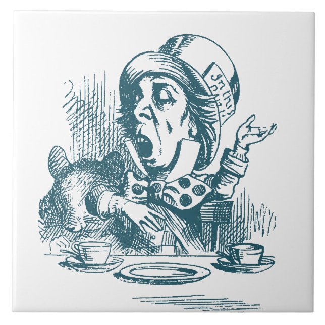 Mad Hatter Tea Party Kakelplatta (Framsidan)