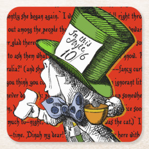 Mad Hatter Underlägg Papper Kvadrat