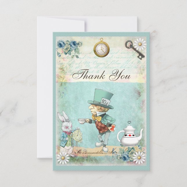 Mad Hatter Wonderland Baby Shower Tack (Framsida)
