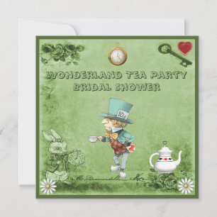 Mad Hatter Wonderland Tea Party Möhippa Inbjudningar