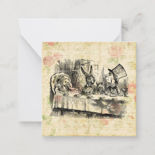 Mad Hatters Tea Party Alice i Wonderland Art Anteckningskort