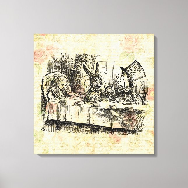 Mad Hatters Tea Party Alice i Wonderland Art Canvastryck (Framsida)