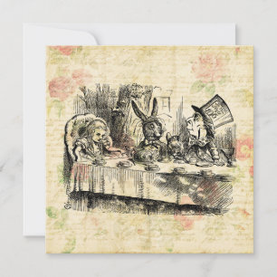 Mad Hatters Tea Party Alice i Wonderland Art Julkort