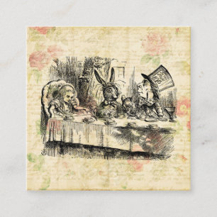 Mad Hatters Tea Party Alice i Wonderland Art Tilläggskort