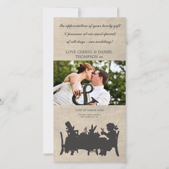 Mad Hatters Tea Party Bröllop Tack-fotokort Tack Kort (Framsida)