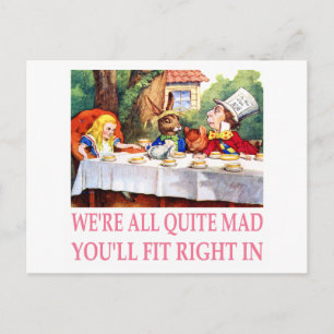 Mad Hatters Tea Party i Alice i underlandet Inbjudan Vykort