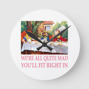 Mad Hatters Tea Party i Alice i underlandet Rund Klocka