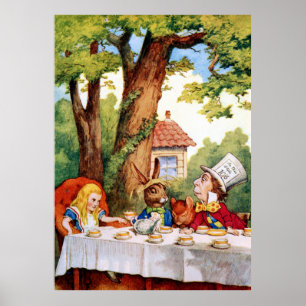Mad Hatters Tea Party i Wonderland Poster