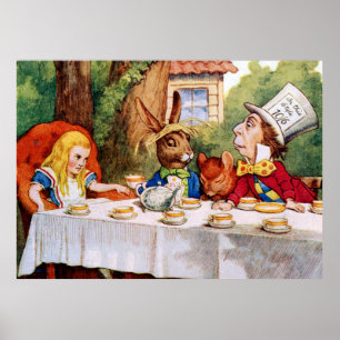 Mad Hatters Tea Party i Wonderland Poster