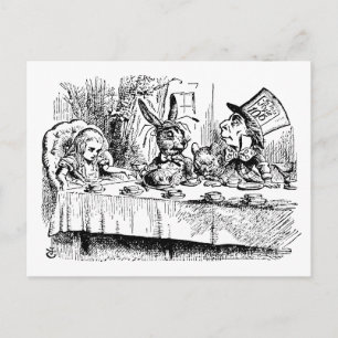 Mad Hatters Tea Party Inbjudan Vykort