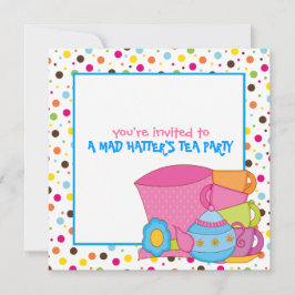 Mad Hatters Tea Party-inbjudningar Inbjudningar