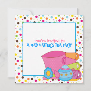 Mad Hatters Tea Party-inbjudningar Inbjudningar