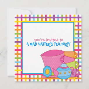 Mad Hatters Tea Party-inbjudningar Inbjudningar