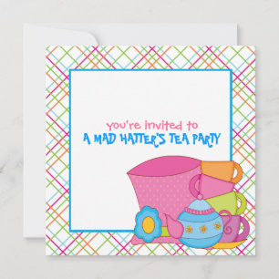 Mad Hatters Tea Party-inbjudningar Inbjudningar
