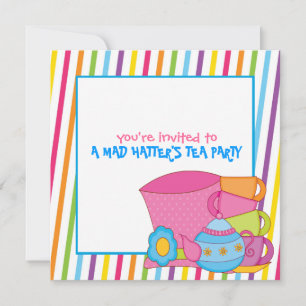 Mad Hatters Tea Party-inbjudningar Inbjudningar