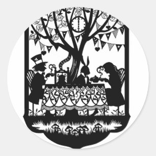 Mad Hatters tea party Runt Klistermärke