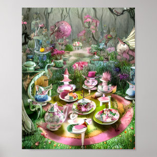 Mad Hatters Tea Party Triptych Poster