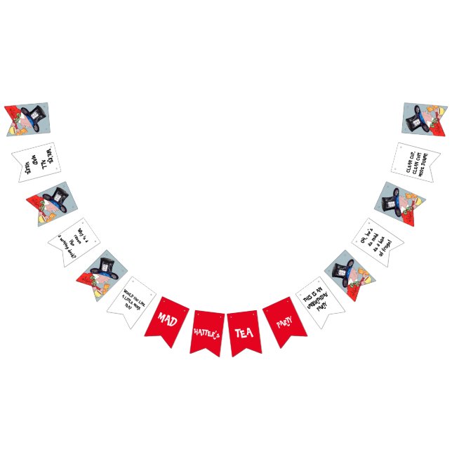 Mad Hatters Tea Party Vimplar (Alla)