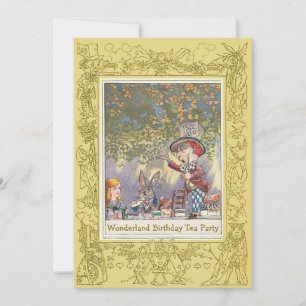 Mad Hatters Wonderland Birthday Tea Party Inbjudningar