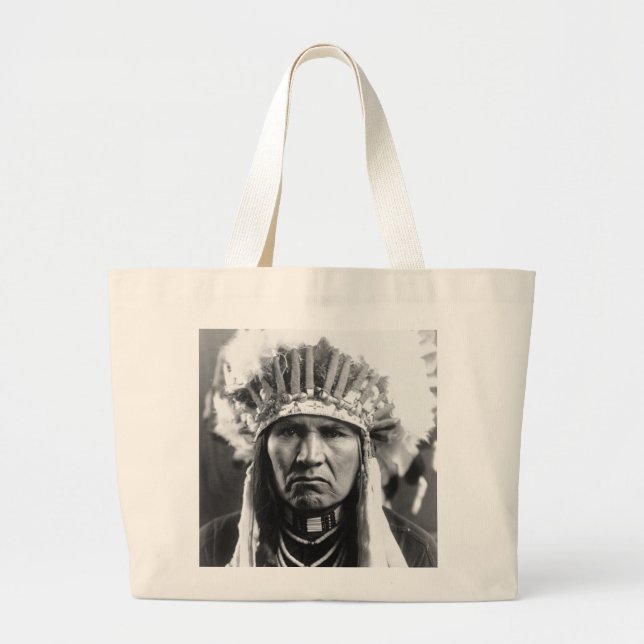 MAD INDIAN NATIVE AMERICAN TOTE PURS JUMBO TYGKASSE (Framsidan)