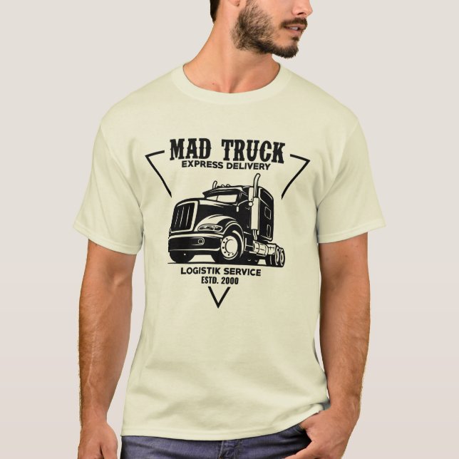 Mad Lastbil Logistist Service Manar T-Shirt (Framsida)