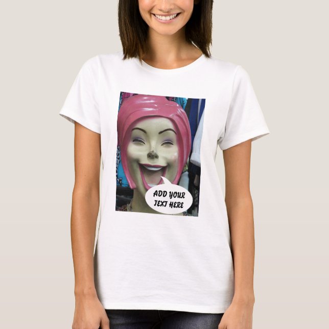 Mad Laughing Mannequin ~ Uncanny Valley Girl Tee (Framsida)