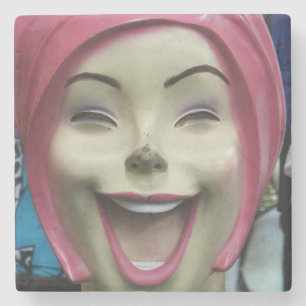 Mad Laughing Mannequin ~ Uncanny Valley Girl Underlägg Sten