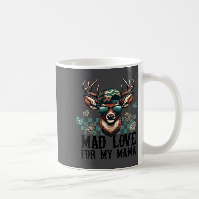 Mad Love For My Mama Deer Head Valentines Day Hunt Kaffemugg (Höger)