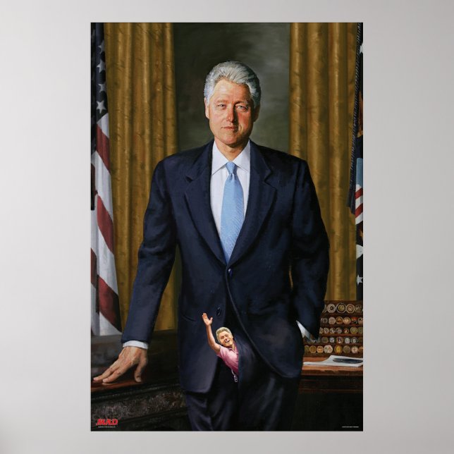 MAD Magazins Officiell Porträtt av Bill Clinton Poster (Framsidan)