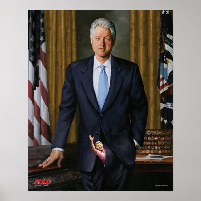MAD Magazins Officiell Porträtt av Bill Clinton Poster (Framsidan)