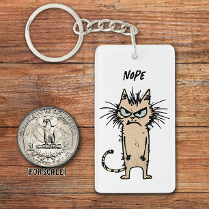 Mad Messy Cat Teckning Sarcastic Phrase Bag Charm