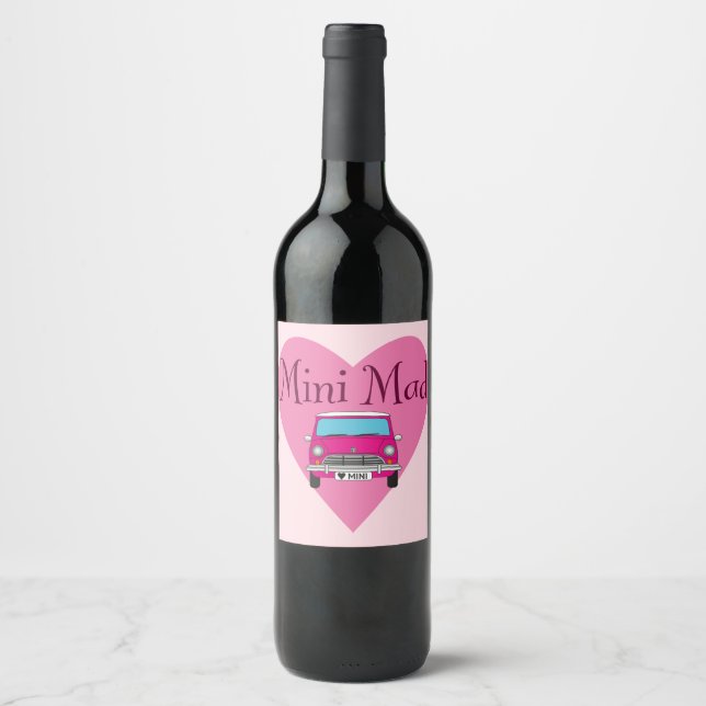 Mad Mini Älskare Vinflaska Etikett (Framsida)