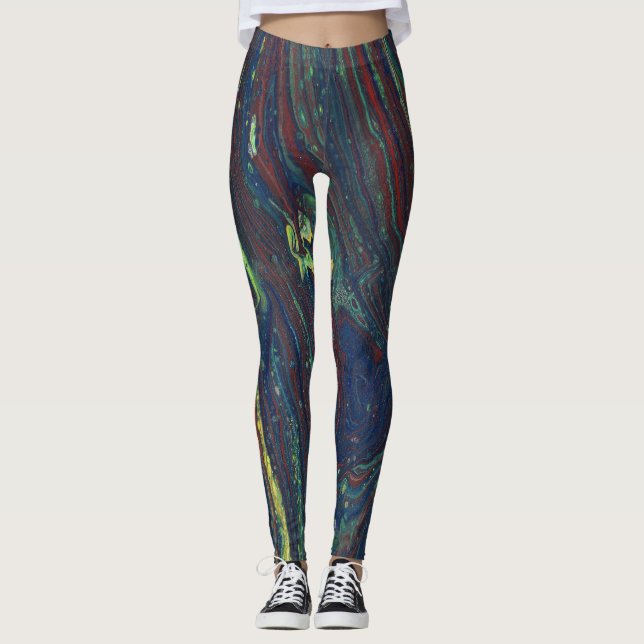 Mad Passion 1 Vild Rand Abstrakt Leggings (Framsida)