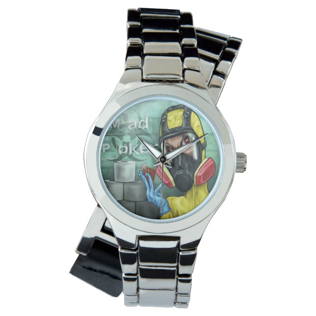 MAD Poker Covid Pazzo Logotyp Watch Armbandsur (Framsida)