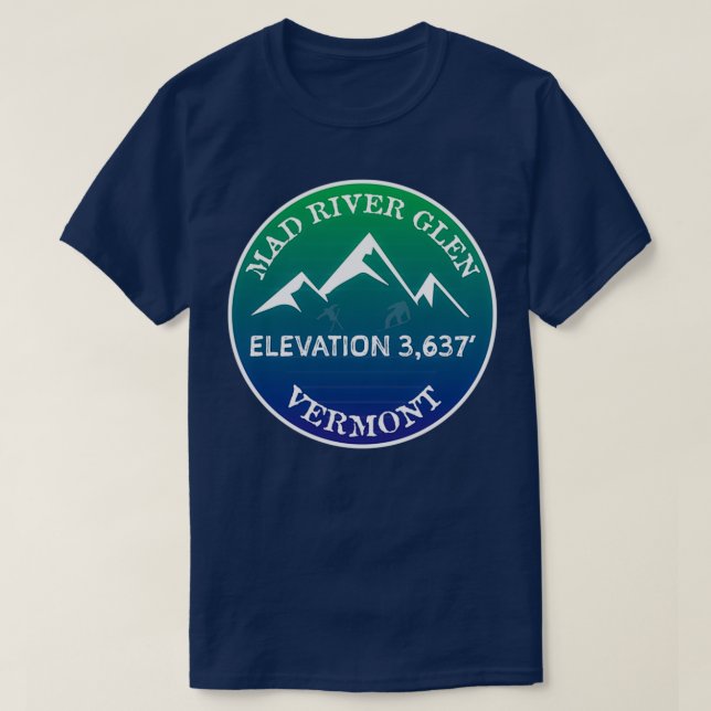 Mad River Glen Mountain Vermont Ski Resort Area Sn T Shirt (Design framsida)